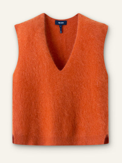 ME+EM Brushed cashmere v-neck straight knit vest at Collagerie