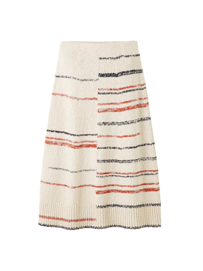 ME+EM Cotton bouclé stripe knit maxi skirt at Collagerie