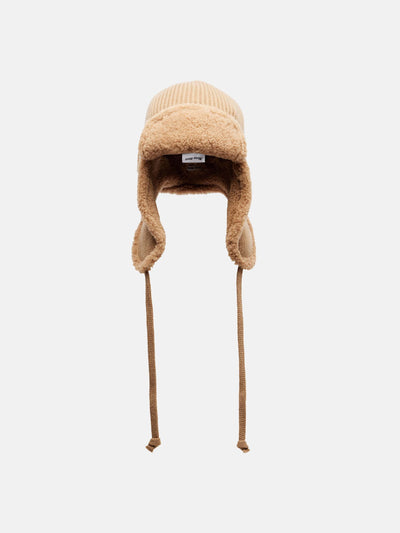 Miu Miu Shearling-trimmed wool and cashmere hat at Collagerie