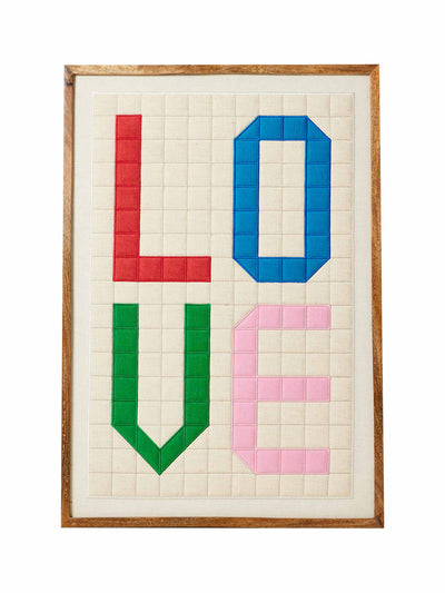 Oliver Bonas Love patchwork framed wall art at Collagerie