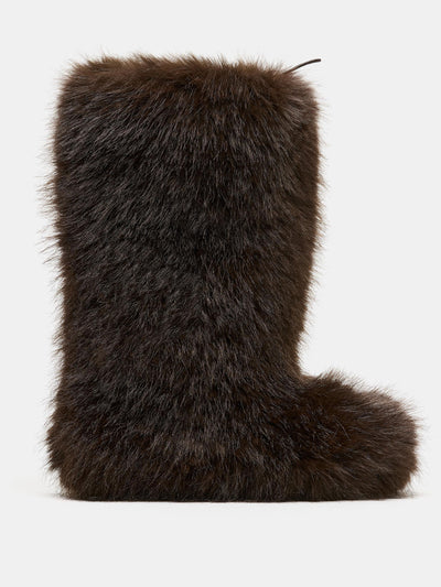 Zara Faux fur boots ski collection at Collagerie