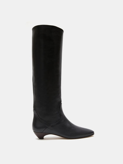 Le Monde Beryl Black leather Allegra riding boots at Collagerie