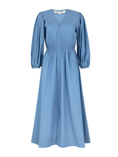 Mondo Corsini Artemis Dutch blue cotton dress at Collagerie
