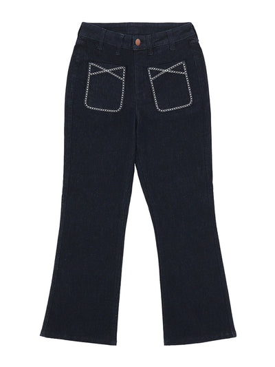 Seventy + Mochi Cross stitch Gigi jeans in nightfall at Collagerie