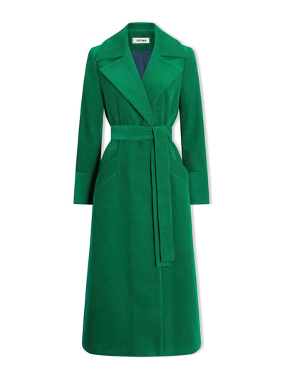 Cefinn Emerald green corduroy Roxanne coat at Collagerie