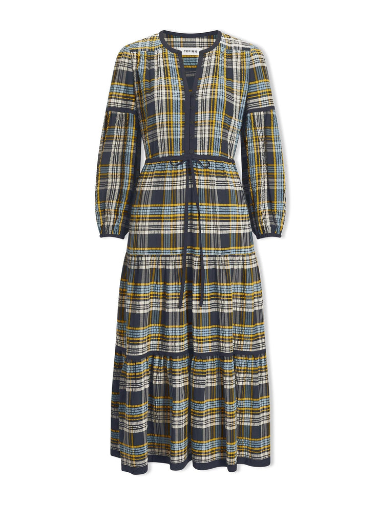 Cotton seersucker Katie maxi dress Clothing Cefinn    - Collagerie