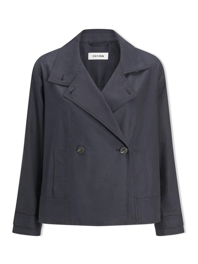 Cefinn Navy cotton twill Rory jacket at Collagerie