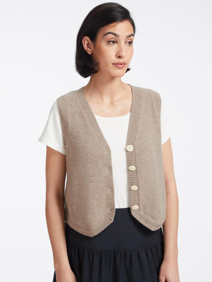 Taupe Wesley wool waistcoat Clothing Cefinn    - Collagerie