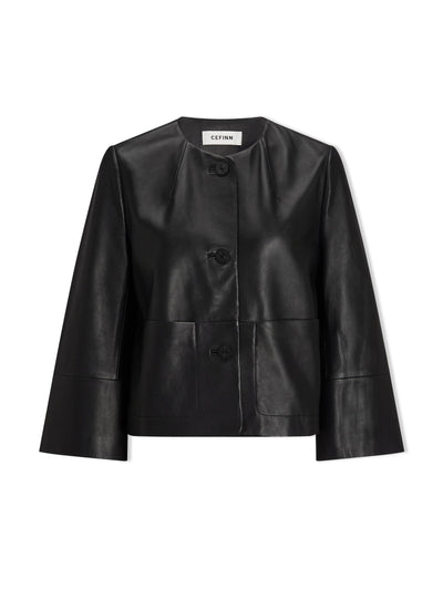 Cefinn Black leather Leah jacket at Collagerie