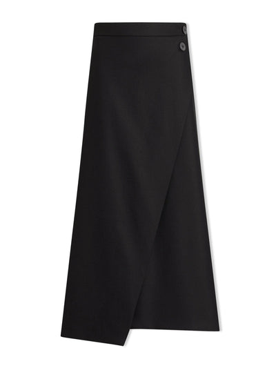 Cefinn Black Layla wool maxi wrap skirt at Collagerie