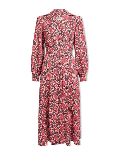 Cefinn Pink snakeskin print Odette maxi dress at Collagerie