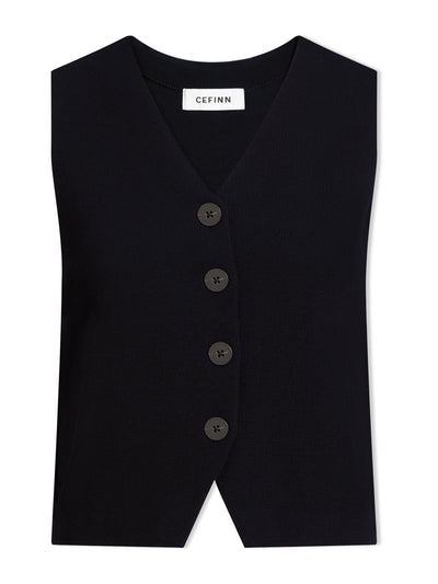 Cefinn Black Wynne cotton blend waistcoat at Collagerie