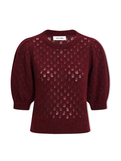 Cefinn Burgundy Jolie alpaca jumper at Collagerie