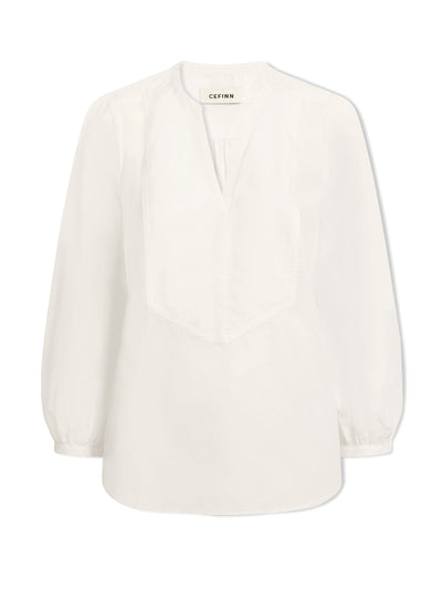 Cefinn White Sadie organic cotton shirt at Collagerie