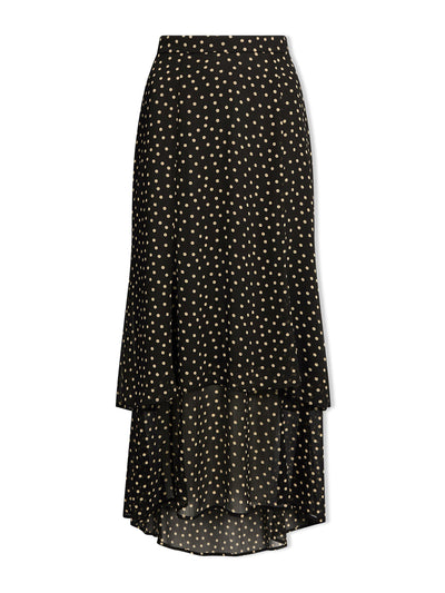 Cefinn Black cream polka dot Lotta maxi skirt at Collagerie