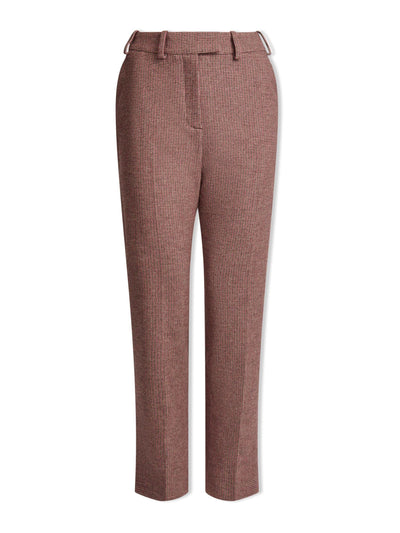 Cefinn Red black Tatum houndstooth wool tapered trousers at Collagerie