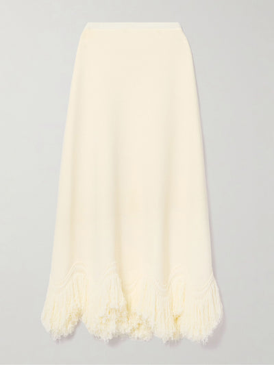 Ulla Johnson Paulina fringed knitted maxi skirt at Collagerie