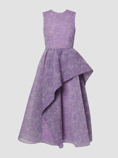 Erdem Sleeveless asymmetrical tiered lilac dress at Collagerie