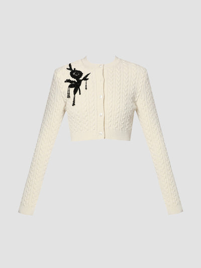 Erdem Cropped long sleeve cardigan at Collagerie