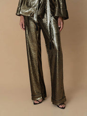 Gold and black Havana sequin trouser