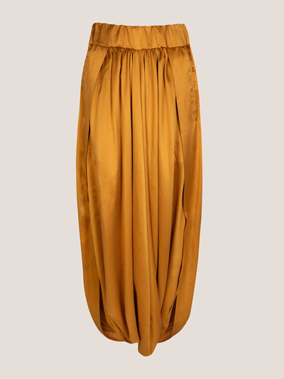 Roksanda Aster amber silk trousers at Collagerie