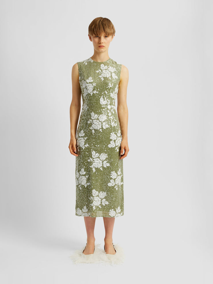 Sleeveless pencil midi dress AW24_HO1D3_GWEBS Erdem    - Collagerie