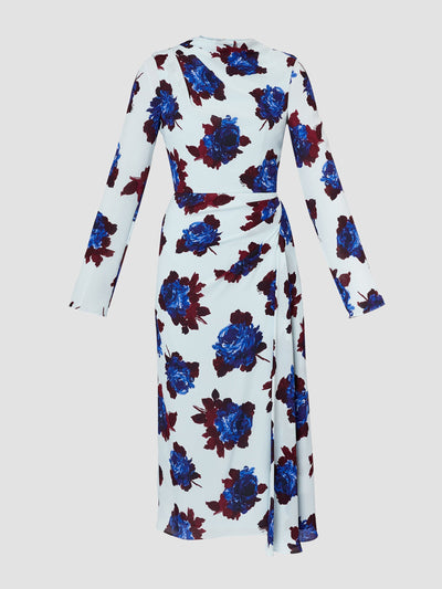 Erdem Long sleeve draped midi dress at Collagerie