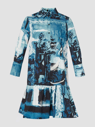 Erdem Long sleeve mini shirt dress at Collagerie