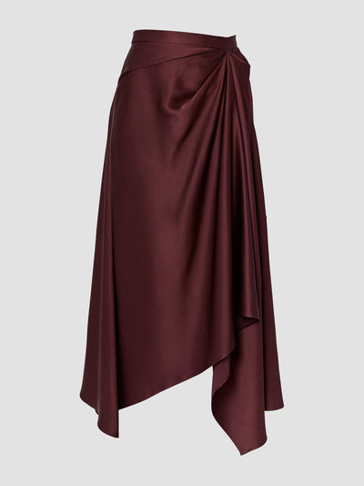 Erdem Asymmetric draped midi skirt at Collagerie