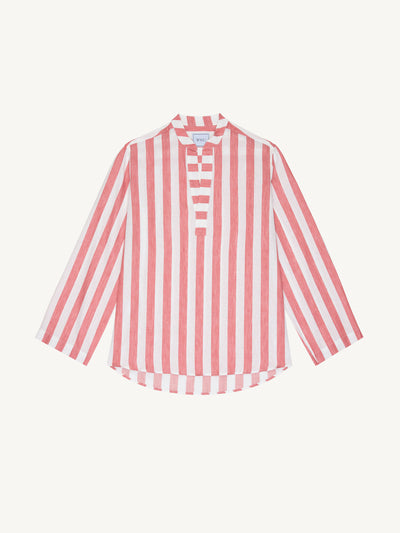 With Nothing Underneath Ada: Weave, Strawberry stripe shirt at Collagerie