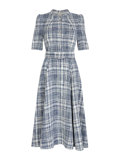 Beulah London Ahana boucle check dress at Collagerie