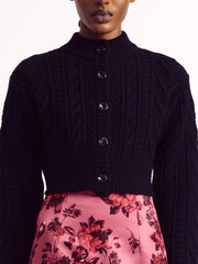 Black cable knit Aleph cardigan Knitwear Emilia Wickstead    - Collagerie