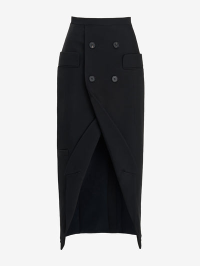 Alexander Mcqueen Women's Upside-down Slashed Skirt in Black at Collagerie