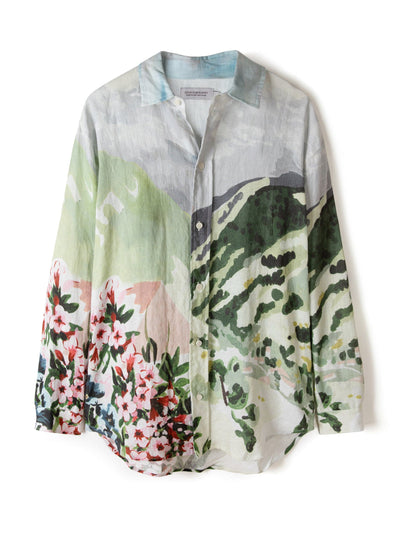 Desmond & Dempsey Unisex lounge shirt hutte print at Collagerie