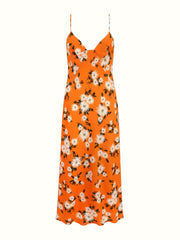 Amaris dress in orange dahlia floral print crepe georgette Dresses Emilia Wickstead    - Collagerie