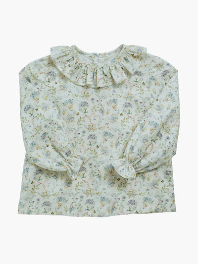 Amaia Blue floral Amelia baby blouse at Collagerie