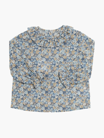 Amaia Blue floral Liberty print Amelia baby blouse at Collagerie