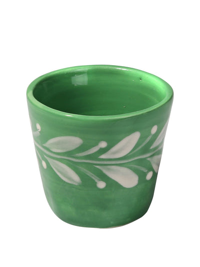 Carolina Irving & Daughters Anna reverse green espresso cup, set of 4 at Collagerie