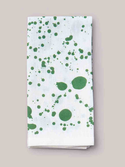 Polkra Smoke green Polkra x Hot Pottery splatter napkins, set of 4 at Collagerie