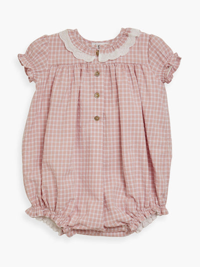 Amaia Dusty pink check Arabelle romper at Collagerie