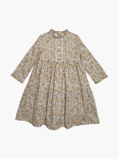 Amaia Green floral chestnut Ari dress at Collagerie