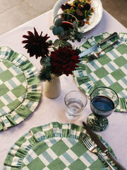 Checkers linen placemat
