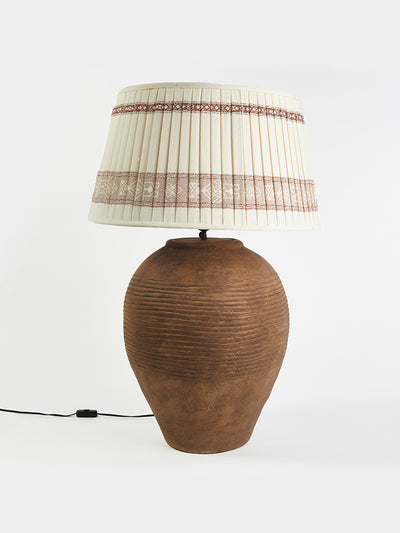 Hadeda Terracota lampbase with Casablanca shade at Collagerie