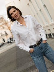 The White fine poplin boyfriend shirt