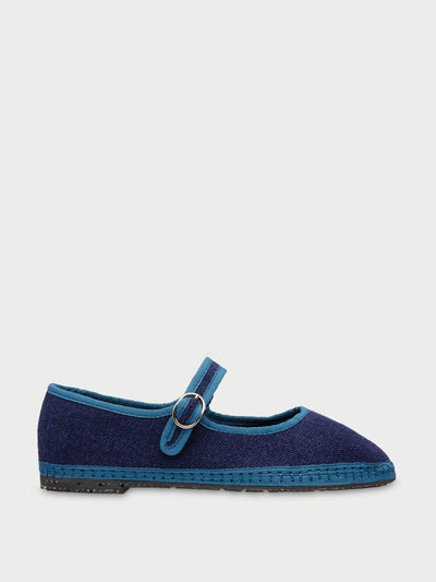 Flabelus Blue Arthur Mary Jane flats at Collagerie