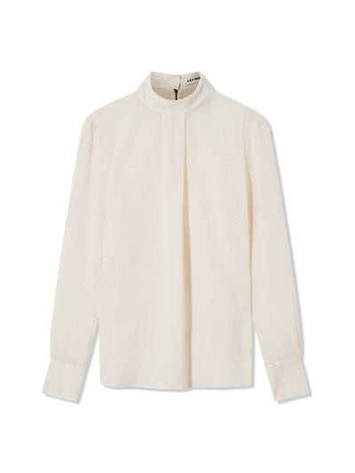 Cefinn Cream Riley funnel neck blouse at Collagerie