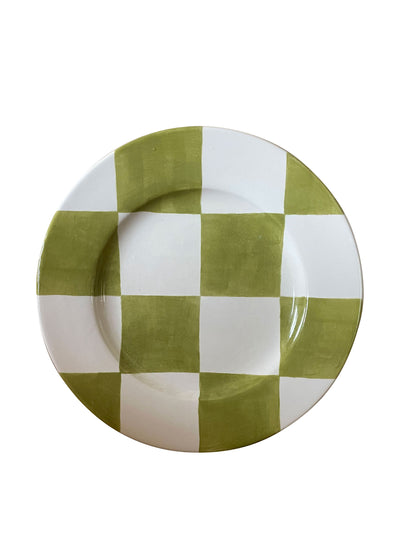 Silo Studio Big checkmate plate, green at Collagerie