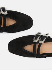 Black suede ballet Claudia slippers Footwear Le Monde Beryl    - Collagerie