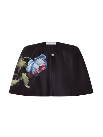 Borgo De Nor Painterly flower Merryn taffeta cape at Collagerie