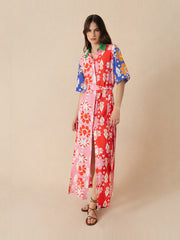 Multicoloured, floral linen Penny maxi dress DRESS - SS24 Borgo De Nor    - Collagerie